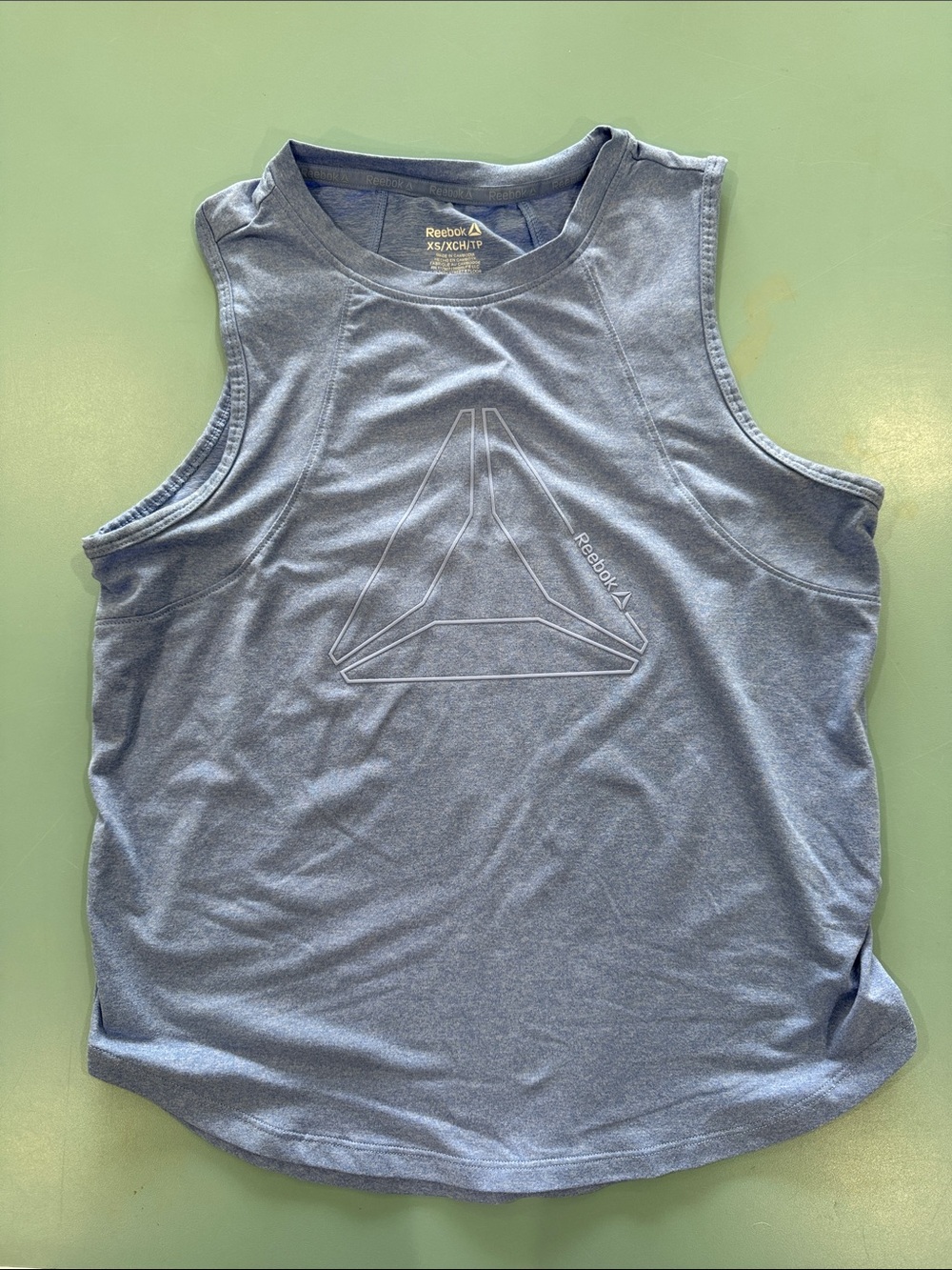 Reebok Light Blue Logo Muscle Tank XS